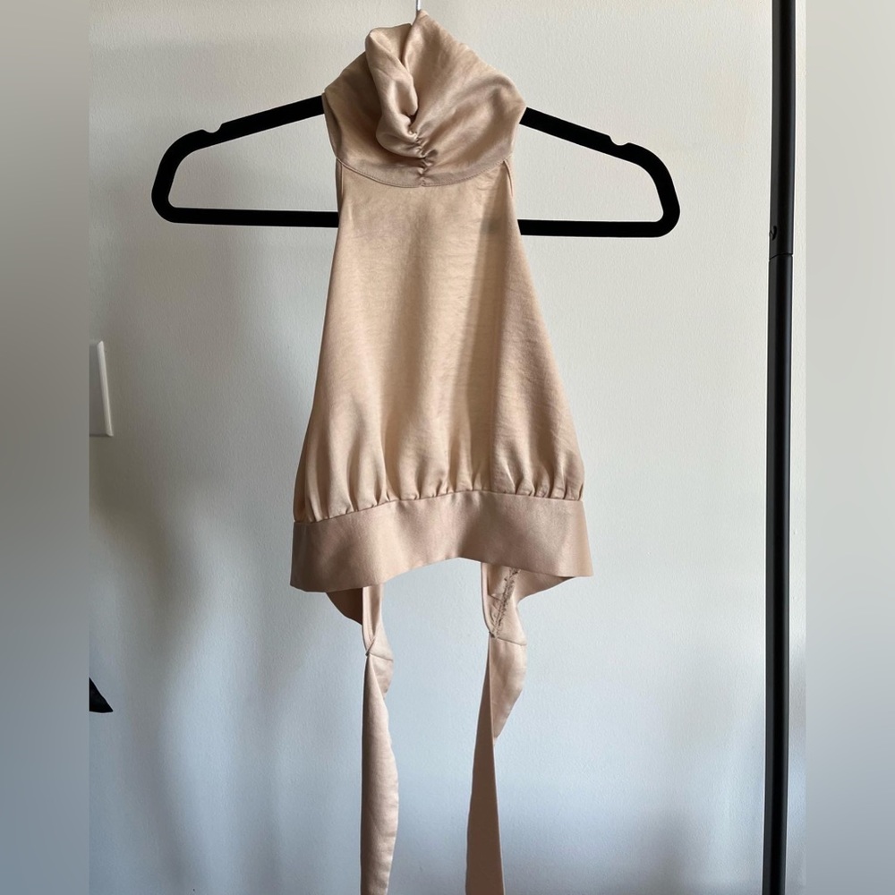 High Neck Backless Crop Top